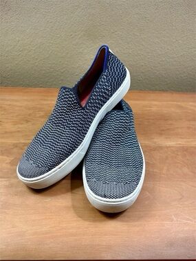 Rothy's Retired Maritime Gradient Navy White Sneakers, Slip Ons Womens Size 7